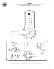 Assa Abloy Yale nexTouch AU-NTB643-NR Installation And Programming Instructions