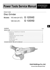 Koki Holdings G 12SW2 Service Manual