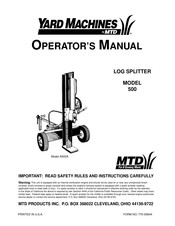MTD YARD MACHINES 500 Operator's Manual