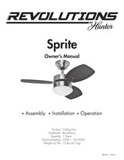 Hunter REVOLUTIONS Sprite Owner's Manual
