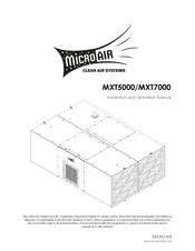 MICRO-AIR MXT5000 Installation And Operation Manual
