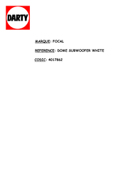Focal Pack 5.1 Satellites User Manual