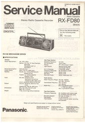 Panasonic RX- FD80 Service Manual