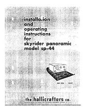 Hallicrafters Skyrider Panoramic sp-44 Installation And Operating Instructions Manual