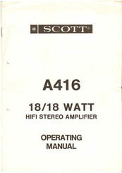 Scott A416 Operating Manual