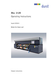 Durst Rho 312R Operating Instructions Manual