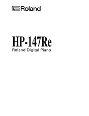 Roland HP-147Re Manual