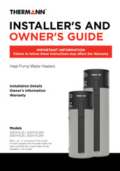 Thermann 200THC25P Installer And Owner Manual