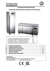Hoshizaki SUF-135DG Operation, Maintenance And Installation Manual
