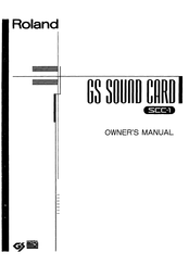 Roland SCC-1 Owner's Manual
