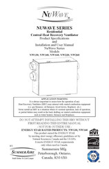 SummerAire NuWave NW140 Installation And User Manual