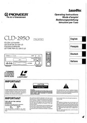 Pioneer LaserDisc CLD-2950 Operating Instructions Manual
