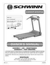 Nautilus Schwinn 835P Owner's Manual