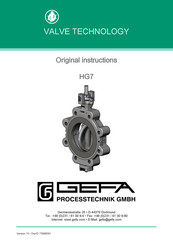 Gefa HG7 Original Instructions Manual