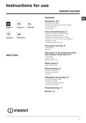 Indesit IWD 81252 Instructions For Use Manual