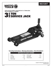 Matco Tools MLPJ35T Operating Instructions Manual
