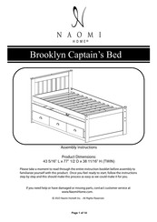 Naomi Home Brooklyn Captain's Bed Assembly Instructions Manual