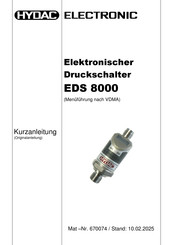 HYDAC ELECTRONIC EDS 8400 Quick Start Manual