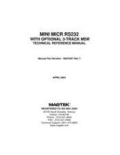 Magtek Mini MICR Technical Reference Manual