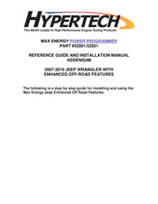 Hypertech 52001 Installation Manual And Reference Manual