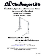 Challenger Lifts CL10AV3-DPC-QC Installation, Operation And Maintenance Manual