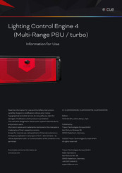e:cue Lighting Control Engine 4 turbo Information For Use