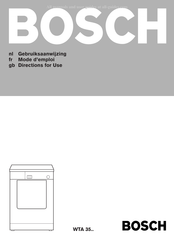 Bosch WTA35 Series Directions For Use Manual