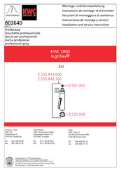 KWC ONO highflex Z.501.993 Installation And Service Instructions Manual