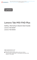 Lenovo ZA5V0280SE Safety, Warranty & Quick Start Manual