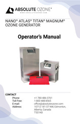 Absolute Ozone MAGNUM 120LP Operator's Manual