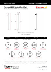 Thermogroup Thermorail VTH900B Installation Manual