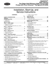 Carrier Aquazone 50WT048 Installation, Start-Up And Service Instructions Manual