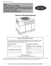Carrier Performance 48NG Owner's Information Manual