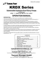 Tsurumi Pump KRDX Series Operation Manual