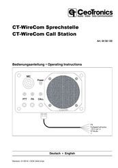 CeoTronics CT-WireCom Operating Instructions Manual
