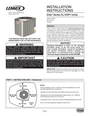 Lennox Elite EL15XP1 Installation Instructions Manual