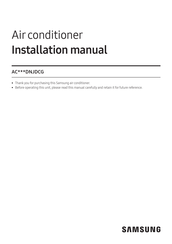 Samsung AC DNJDCG Series Installation Manual