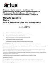 Artus G15 User’s Reference: Use And Maintenance