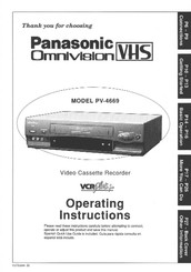 Panasonic Omnivision PV-4669 Operating Instructions Manual
