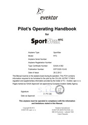 Evektor SportStar RTC Pilot Operating Handbook