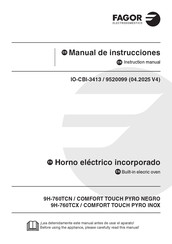 Fagor COMFORT TOUCH PYRO NEGRO 9H-760TCN Instruction Manual