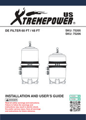 XtremepowerUS DE FILTER 60 FT Installation And User Manual