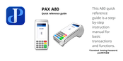 Pax Technology A80 Quick Reference Manual