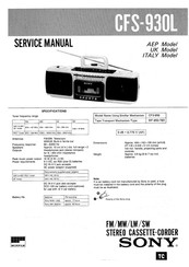 Sony Sports CFS-930L Service Manual