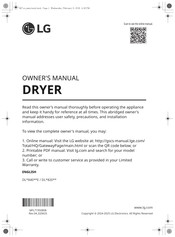LG DLE8200W Owner's Manual
