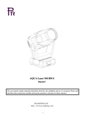 PR Lighting AQUA Laser 500 BWS Manual