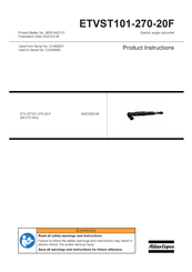 Atlas Copco ETVST101-270-20F Product Instructions