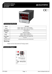 Multispan DTT-4000 Operating Manual