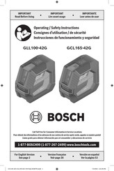 Bosch GLL100-42GL PROFESSIONAL Operating/Safety Instructions Manual