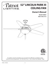 Patriot Lighting LINCOLN PARK III Owner's Manual